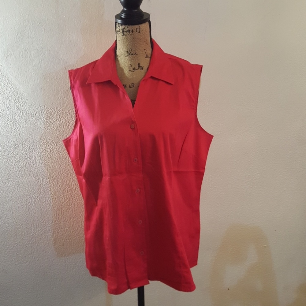 Button down stretch blouse.